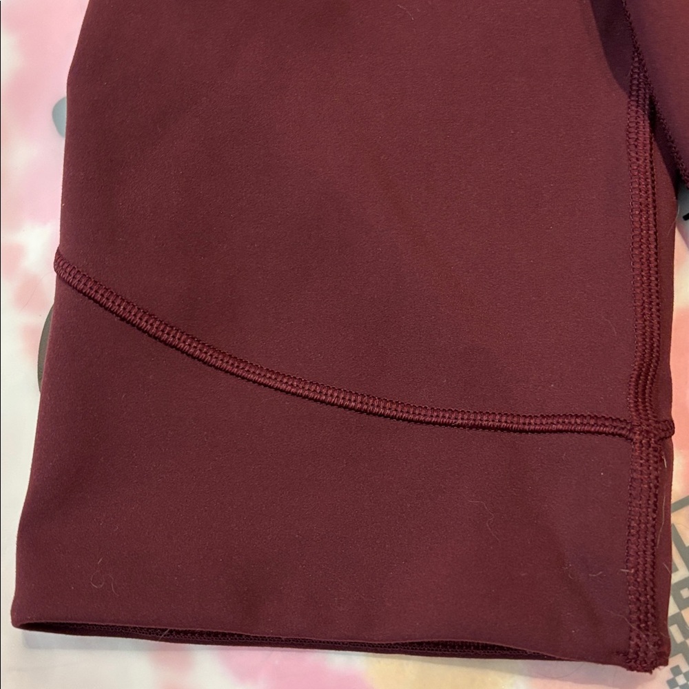 Lululemon Maroon Women's In Movement Cropped Leggings Size 12 - Picture 3 of 5